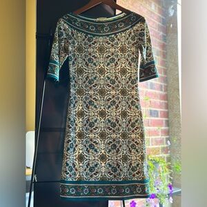 Max Studio Red Dress with Bateau Neckline